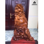 Tượng Phật Di Lặc Cưỡi Rồng Gỗ Xá Xị