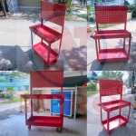 Xe đẩy 2 ngăn có bảng treo đồ nghề